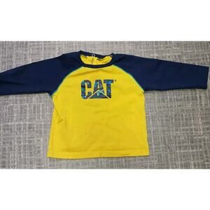 CAT Caterpillar Kids Long Sleeve Top size 18 month blue and yellow